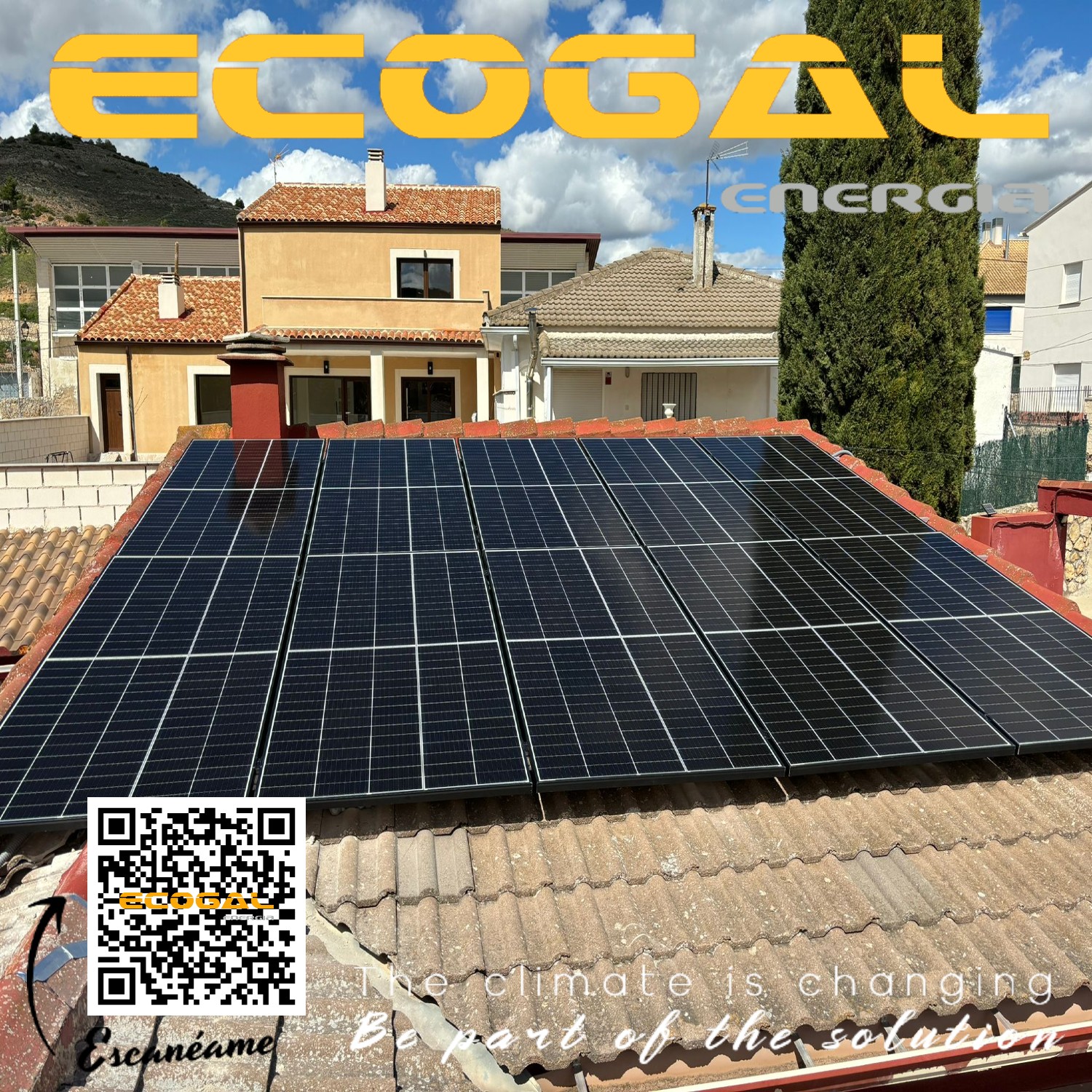 Vivienda con paneles solares de 5 kWp en Barajas de Melo (Cuenca).